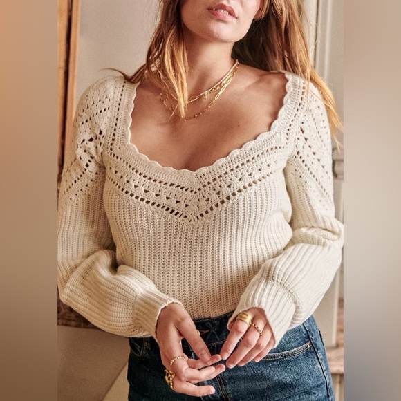 Sezane Sweaters - Sezane Cream Knit Sweater